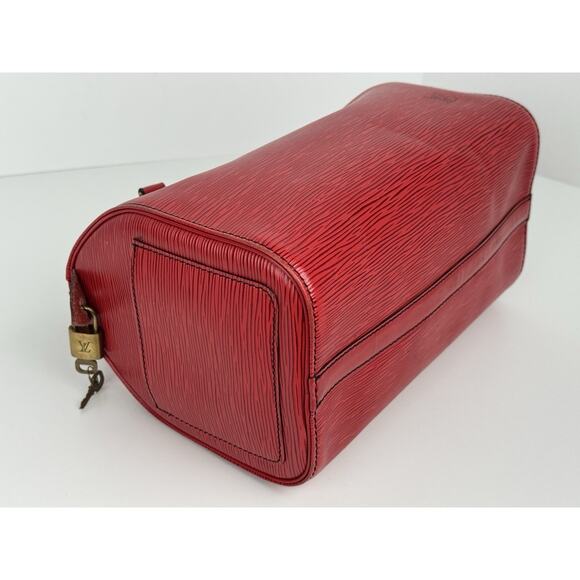 Louis Vuitton Epi Speedy 25 Handbag Castillan Red Leather - Picture 9 of 16